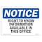 Signmission OSHA Sign, Right To Know Information Available, 10in X 7in Rigid Plastic, 10" W, 7" H, Landscape OS-NS-P-710-L-16495 - alternate 1